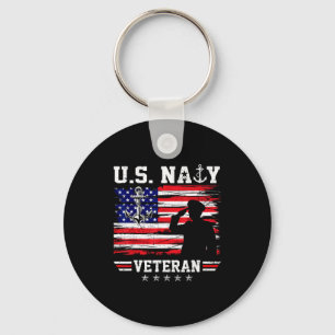 Porte-clés Drapeau de vétéran naval patriotique américain USA