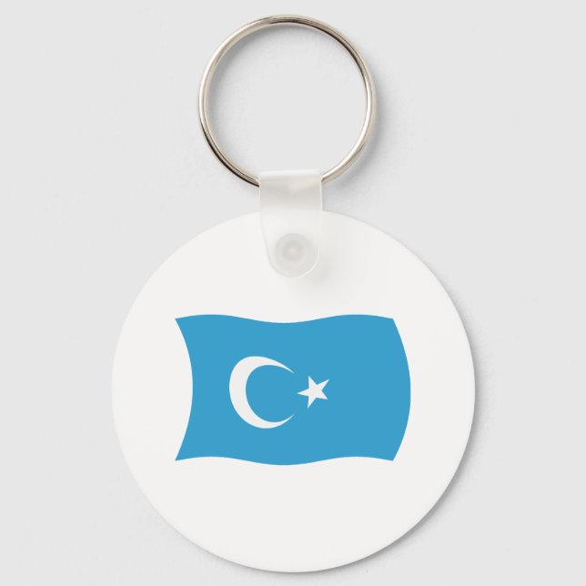 Porte-clés Drapeau de Xinjiang Uigur (Recto)