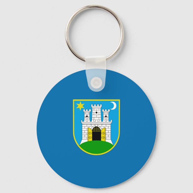 Porte-clés Drapeau de Zagreb, Croatie (Recto)