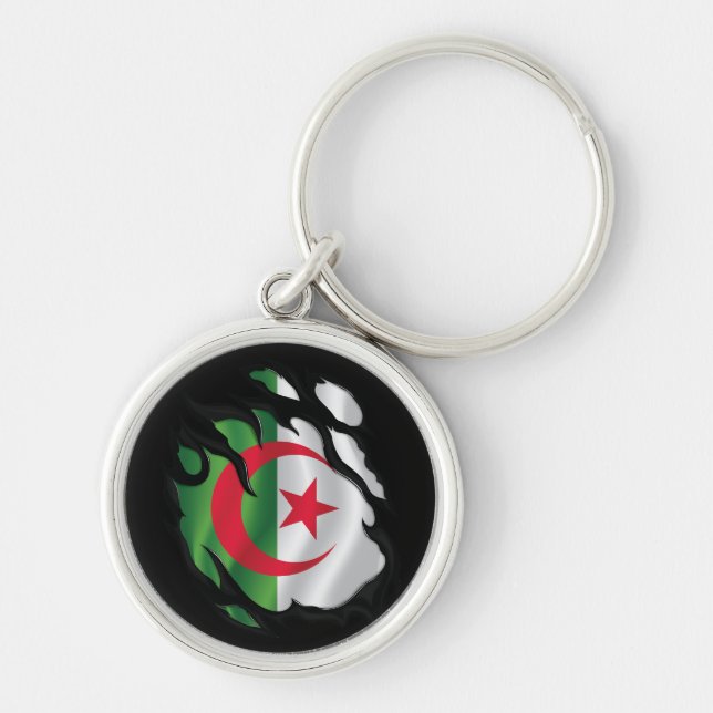 Porte-clés Drapeau déchiré d'Algérie (Devant)