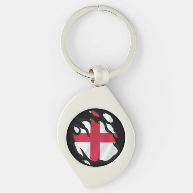 Porte-clés Drapeau déchiré d'Angleterre (Devant)