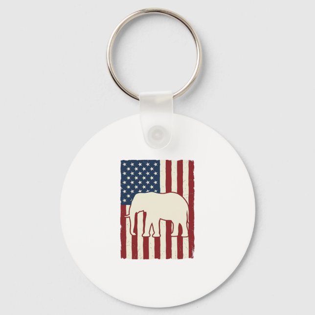 Porte-clés Drapeau d'éléphant patriotique Design vectoriel vi (Recto)