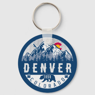 Porte-clés Drapeau Denver Colorado Camping Randonnées Souveni