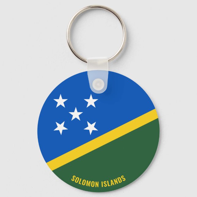 Porte-clés Drapeau des Îles Salomon Charming Patriotique (Recto)