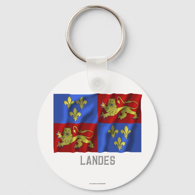 Porte-clés Drapeau des Landes avec nom (Recto)