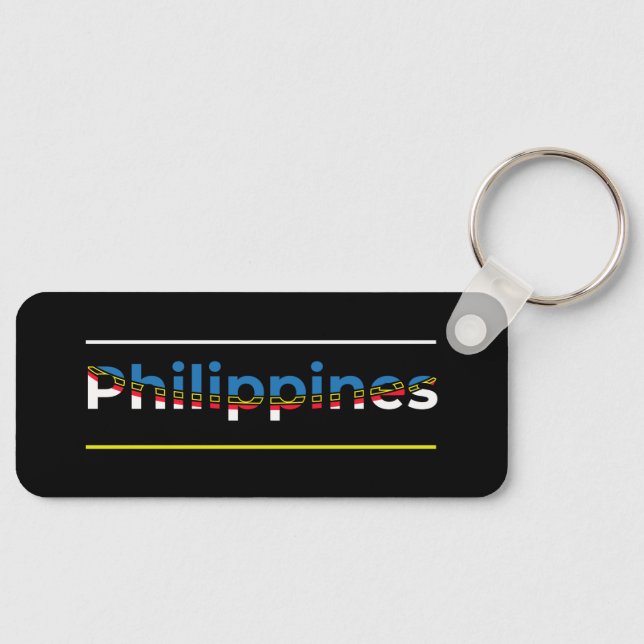 Porte-clés Drapeau des Philippines - Lettrage découpé patriot (Recto)