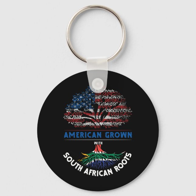 Porte-clés Drapeau des racines sud-africaines américaines gra (Recto)