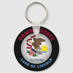 PORTE-CLÉS DRAPEAU D'ÉTAT ILLINOIS PRAIRIE