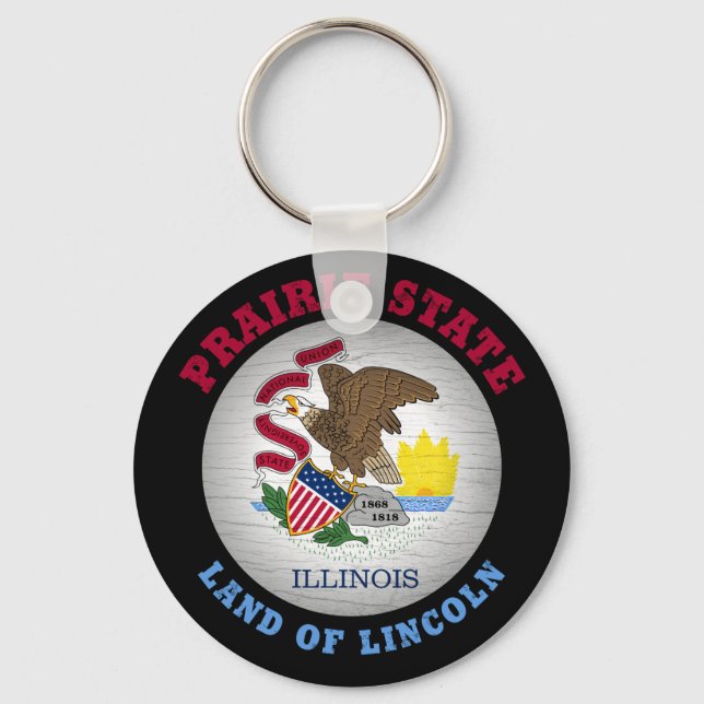 PORTE-CLÉS DRAPEAU D'ÉTAT ILLINOIS PRAIRIE (Recto)