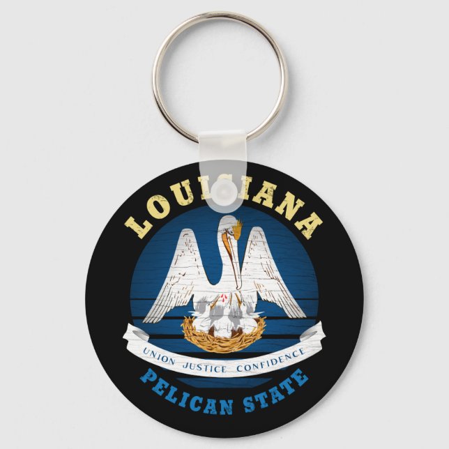 PORTE-CLÉS DRAPEAU D'ÉTAT LOUISIANA PELICAN (Recto)
