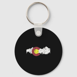 Porte-clés Drapeau D'État Rétro Colorado Montagnes Rocheuses