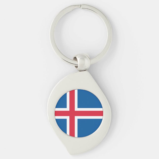Porte-clés Drapeau d'Islande (Devant)