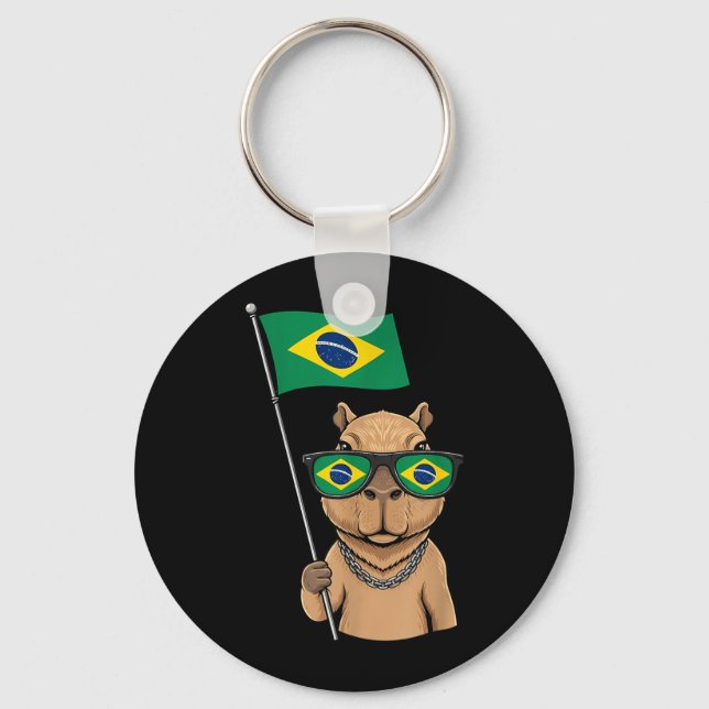 Porte-clés Drapeau du Brésil Fierté brésilienne Racines brési (Recto)