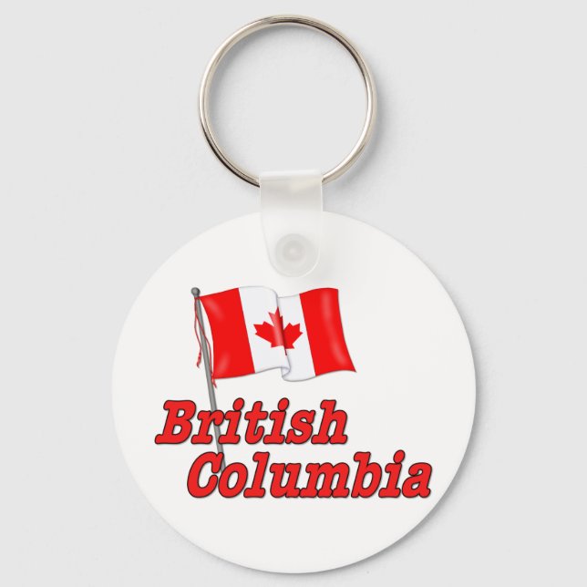 Porte-clés Drapeau du Canada - Colombie-Britannique (Recto)