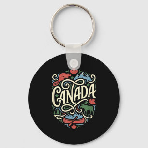 Porte-clés Drapeau du Canada feuille d'érable canadienne exté