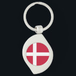 Porte-clés Drapeau du Danemark<br><div class="desc">Drapeau patriotique du Danemark.</div>