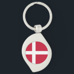 Porte-clés Drapeau du Danemark<br><div class="desc">Drapeau patriotique du Danemark.</div>