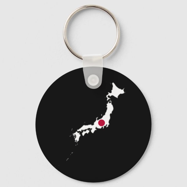 Porte-clés Drapeau du Japon sur la carte (Recto)