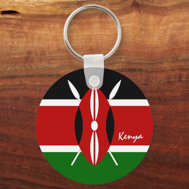 Porte-clés Drapeau du Kenya & vacances au Kenya, patriotes /  (Recto)