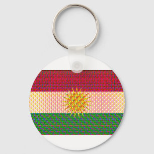 Porte-clés Drapeau du Kurdistan psychédélique