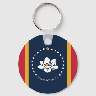 Porte-clés Drapeau du Mississippi - Nouveau drapeau Magnolia