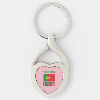 Porte-clés Drapeau du Portugal personnalisé Cœur du patrimoin