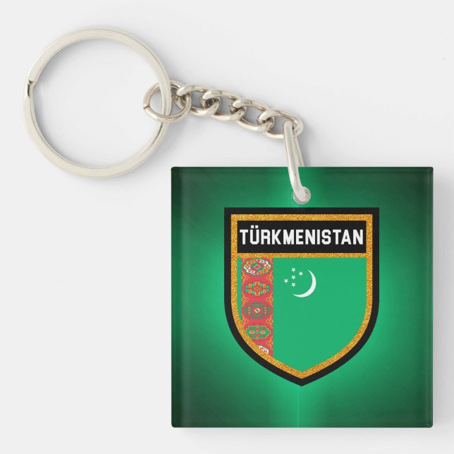 Porte-clés Drapeau du Turkménistan (Devant)