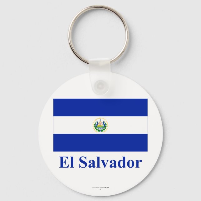Porte-clés Drapeau El Salvador avec nom (Recto)