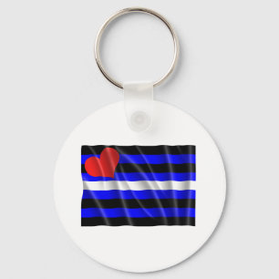 PORTE-CLÉS DRAPEAU EN CUIR ONDULEUX
