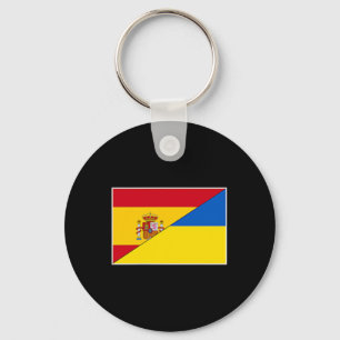 Porte-clés Drapeau Espagne Ukraine Espagnol Ukrainien Soutien