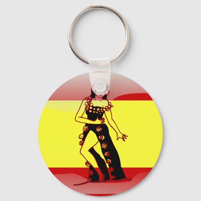 Porte-clés drapeau espagnol brillant (Recto)