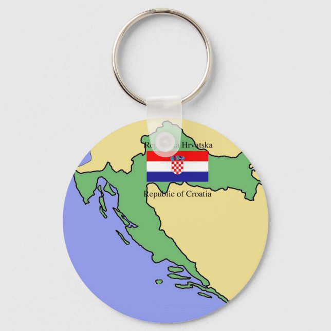 Porte-clés Drapeau et carte de la Croatie (Recto)