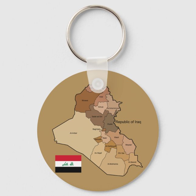 Porte-clés Drapeau et carte de l'Irak (Recto)