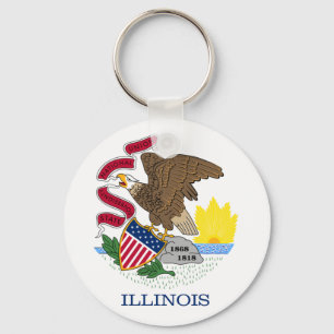 Porte-clés Drapeau et phoque de l'Illinois