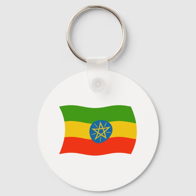 Porte-clés Drapeau Éthiopien (Recto)