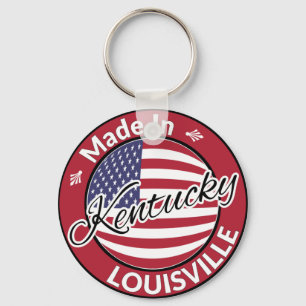 Porte-clés Drapeau Fabriqué à Louisville Kentucky USA