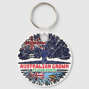 Porte-clés Drapeau Fidji Fijian Australie Tree Roots