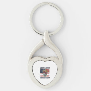Porte-clés Drapeau Floral de Liberté American Beauty