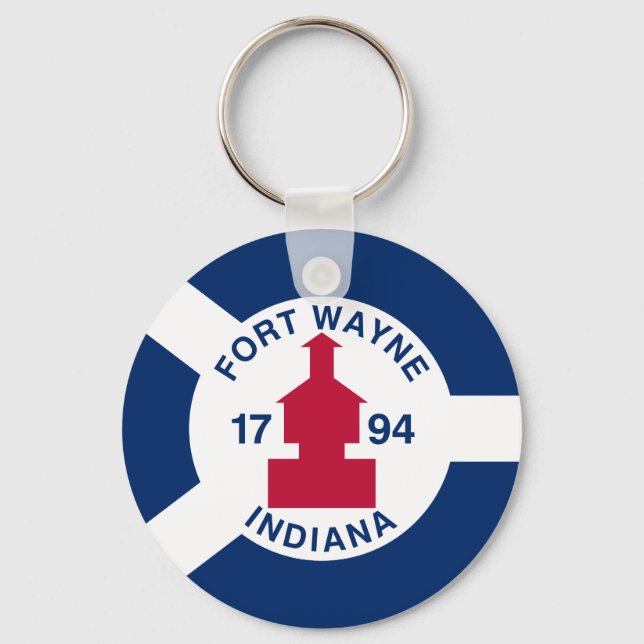 Porte-clés Drapeau Fort Wayne, Porte - clé de l'Indiana (Recto)