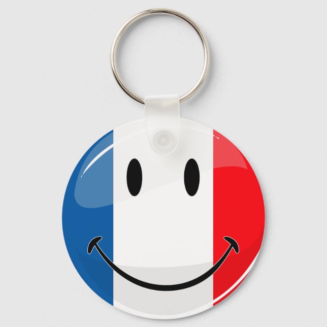 Porte-clés Drapeau français souriant (Recto)