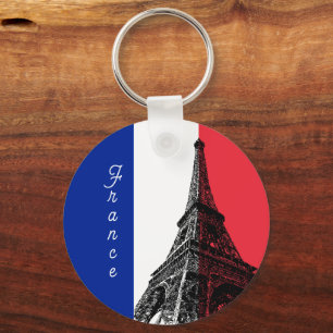 Porte-clés Drapeau français & Tour Eiffel - France / Love spo