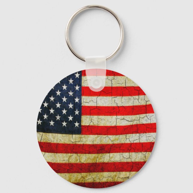 Porte-clés Drapeau Grunge America (Recto)
