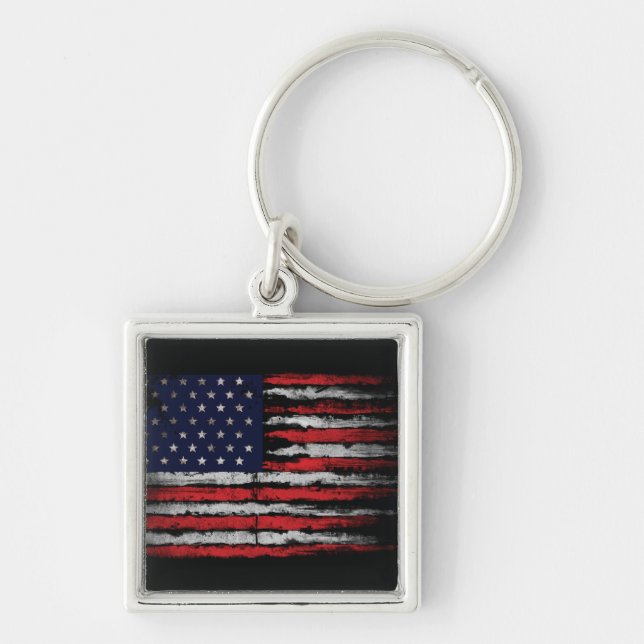 Porte-clés Drapeau Grunge U.S.A (Devant)