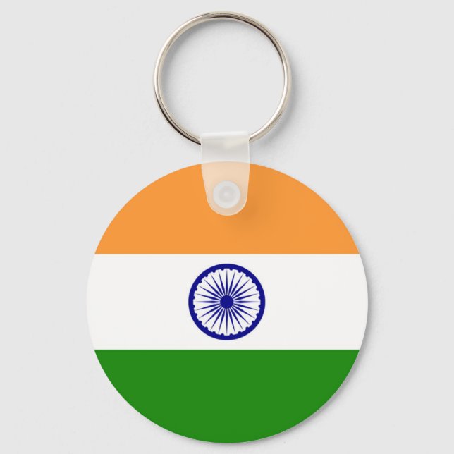 Porte-clés Drapeau Indien - Image de haute qualité (Recto)