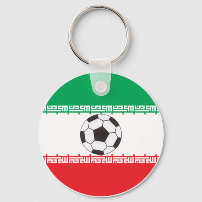 Porte-clés Drapeau iranien avec porte - clé de football (Recto)