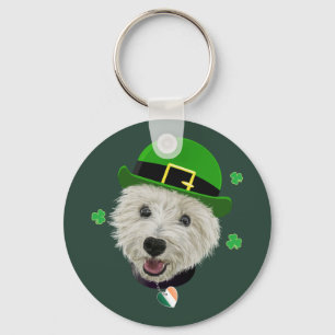 Porte-clés Drapeau irlandais de la fête du chien Westie Saint