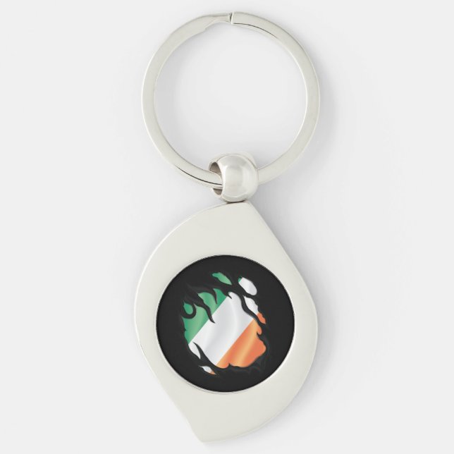 Porte-clés Drapeau irlandais déchiré (Devant)