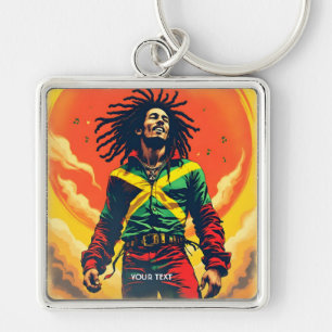 Porte-clés Drapeau jamaïcain mignon Imaginaire Sun