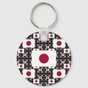 Porte-clés Drapeau japonais en calques Black BG
