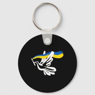 Porte-clés Drapeau jaune bleu ukrainien avec soutien de colom